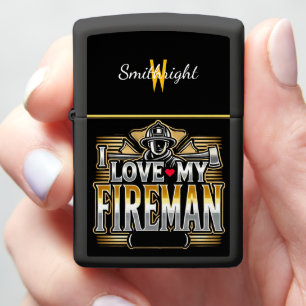 Proud Firefighter Love Metallic AI Generated Art Zippo Lighter