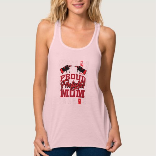 Proud Firefighter Mom T_Shirt for Support of Son Tank Top