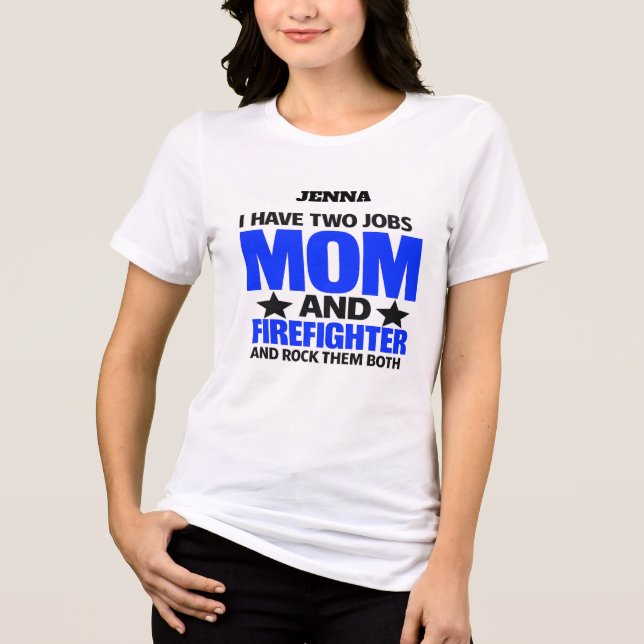 Proud Firefighter Mom Tri-Blend Shirt (Front)