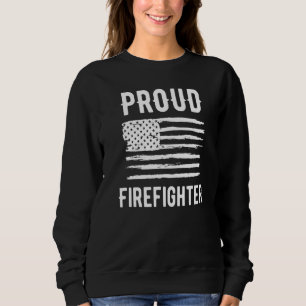 Proud Firefighter Profession American Flag Premium Sweatshirt
