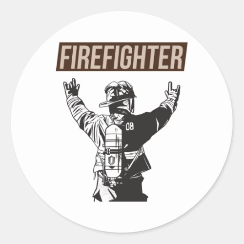 Proud Firefighter Squad Classic Round Sticker