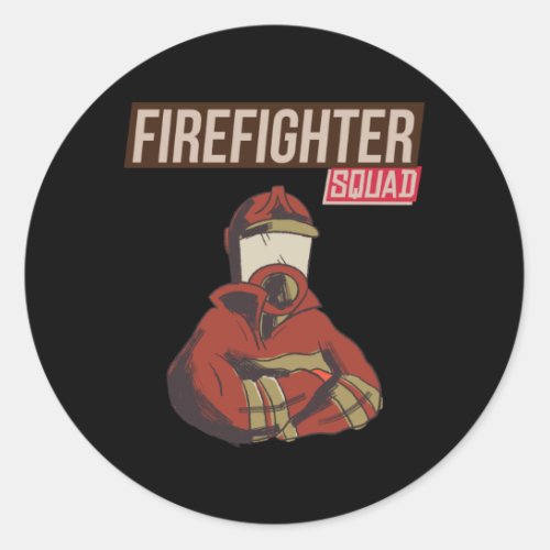 Proud Firefighter Squad Classic Round Sticker