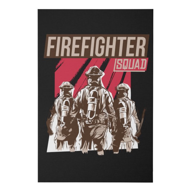 Proud Firefighter Squad Faux Canvas Print (Front)