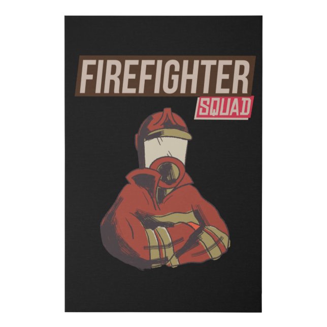 Proud Firefighter Squad Faux Canvas Print (Front)