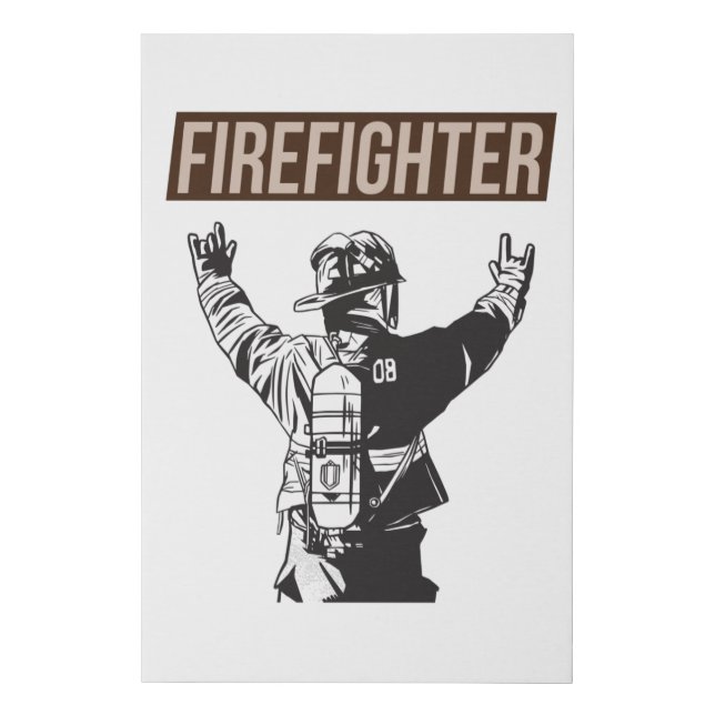 Proud Firefighter Squad Faux Canvas Print (Front)