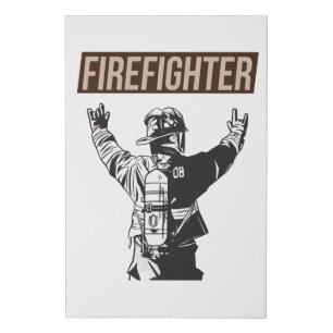 Proud Firefighter Squad Faux Canvas Print