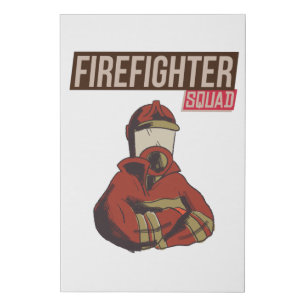 Proud Firefighter Squad Faux Canvas Print