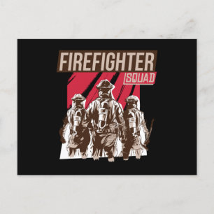 Proud Firefighter Squad Postcard