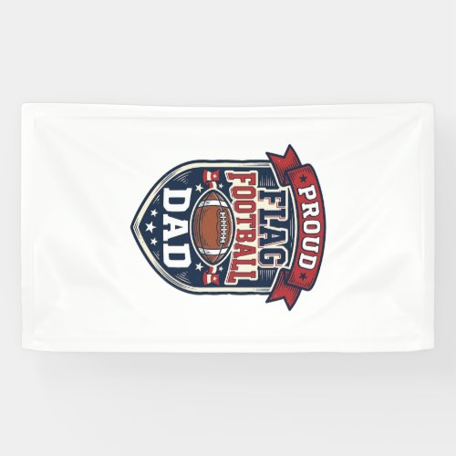 Proud Flag Football Dad Vintage Patriotic Badge De Banner