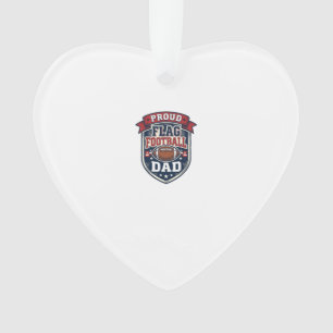 Proud Flag Football Dad Vintage Patriotic Badge De Ornament