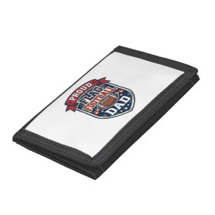 Proud Flag Football Dad Vintage Patriotic Badge De Tri-fold Wallet