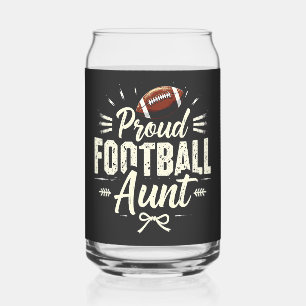 Proud football aunt Fantasy Football Matching Can Glass