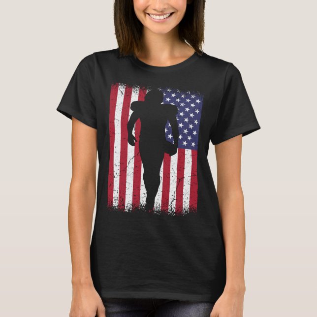 Proud Football Biggest Fan Family USA American Fla T-Shirt (Front)