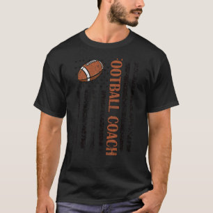 Proud Football Coach Us Flag Football Coaching T-Shirt