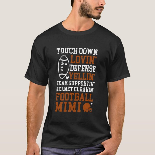 Proud Football Mimi Grandma Mimi Of A Football Pla T-Shirt (Front)