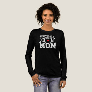 Proud Football Mom Black Long Sleeve Tri-Blend Shirt