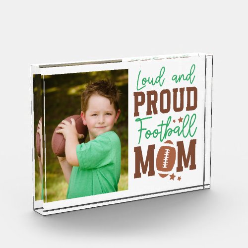 Proud Football Mom Family Photo Block