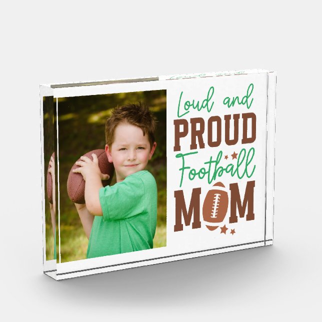 Proud Football Mom Family Photo Block (Left)