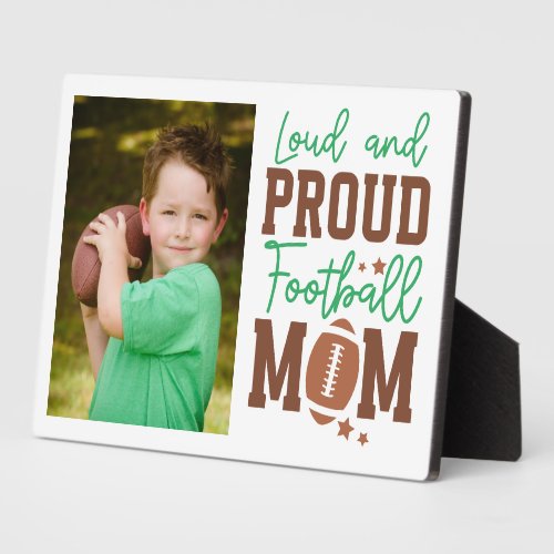 Proud Football Mom Family Photo Plaque