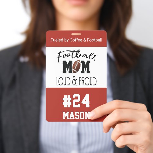 Proud Football Mom Game Day Badge