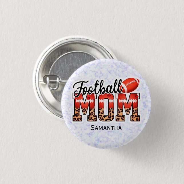 Proud Football Mom – Game Day Enthusiast Button (Front & Back)