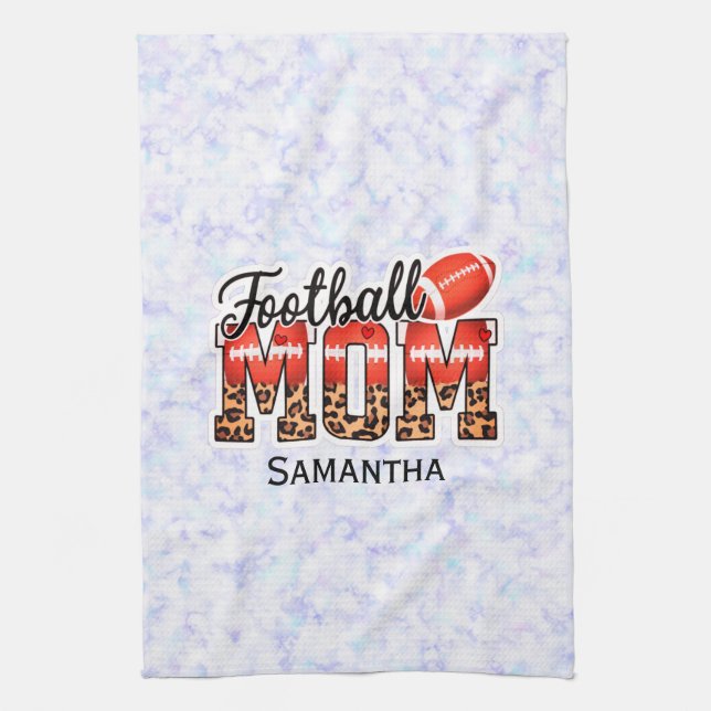 Proud Football Mom – Game Day Enthusiast Kitchen Towel (Vertical)