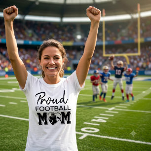 Proud Football Mom Game Day Team Spirit Custom T-Shirt
