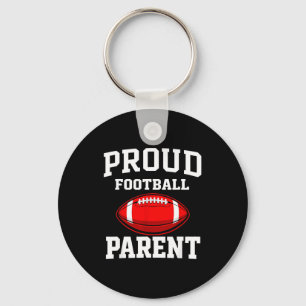 Proud football parent mom dad support team spirit keychain
