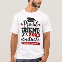 Proud Friend 2022 graduate black red tassel name