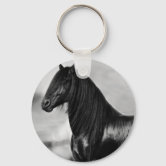 Dappl 'I Like Horses' Keychain in Black/Silver - One Size