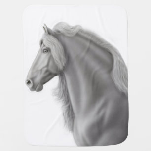 Proud Friesian Horse Baby Blanket