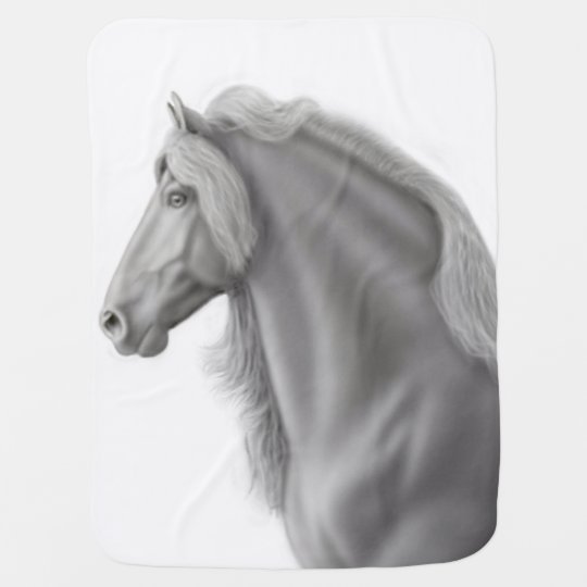 Proud Friesian Horse Baby Blanket