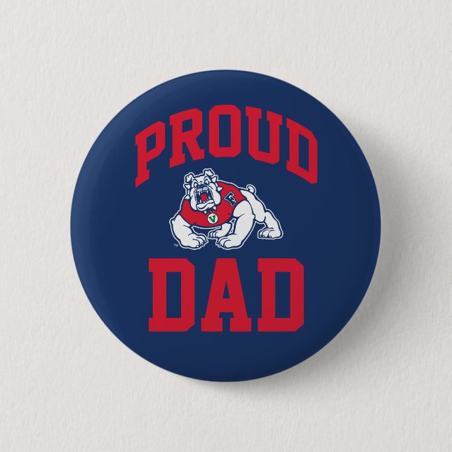 Proud FSU Bulldog Dad Button (Front)