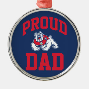 Proud FSU Bulldog Dad Metal Ornament