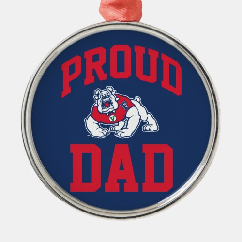 Proud FSU Bulldog Dad Metal Ornament