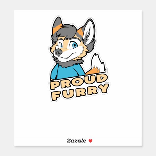 Proud Furry Cute Funny Furry Fandom Fursuit Gift Sticker