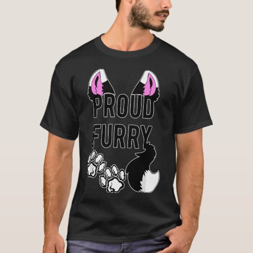 Proud Furry Furries Tail Ears Cosplay Fursona Wome T_Shirt