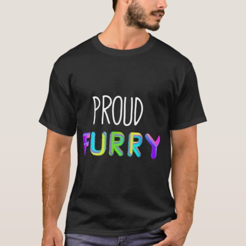 Proud Furry Fursuit Pride Rainbow Fur Cosplay Cost T_Shirt