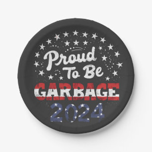 Proud Garbage Puerto Rico Latinos For Trump  Paper Plates