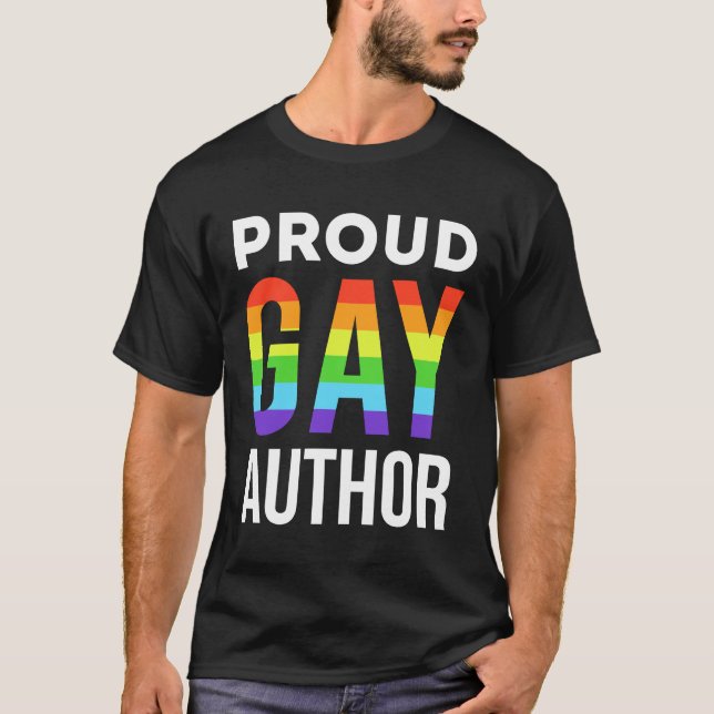 Proud Gay Author Writer Pride LGBTQ T-Shirt (Front)