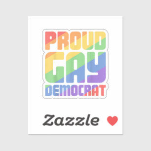 Proud Gay Democrat Funny LGBT Sticker