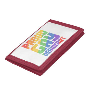 Proud Gay Democrat Funny LGBT Tri-fold Wallet