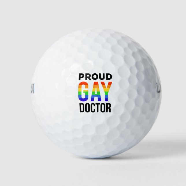 Proud Gay Doctor LGBTQ Medical School Graduation Golf Balls (Front)