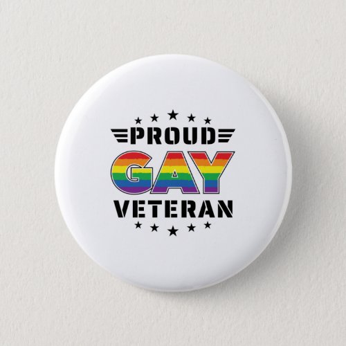 Proud Gay Veteran Pride Month Veterans Day Button