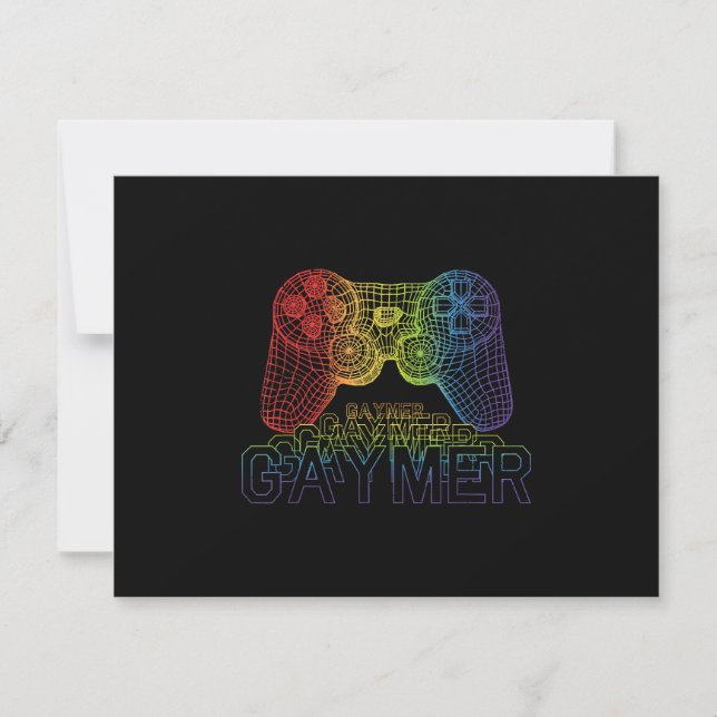 Proud Gaymer, Gay Pride Gaming RSVP Card (Front)