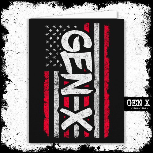 Proud Gen Xer Generation X American Flag Gen X Card