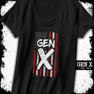 Proud Gen Xer Generation X American Flag Gen X T-Shirt