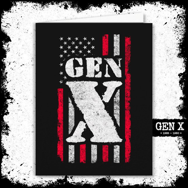 Proud Generation X Gen Xer American Flag Gen X Card (Creator Uploaded)