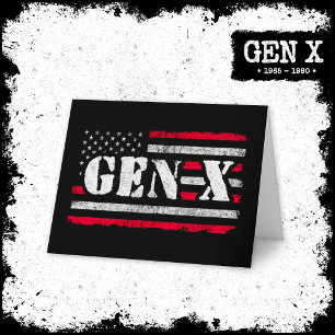 Proud Generation X Gen Xer American Flag Gen X Card