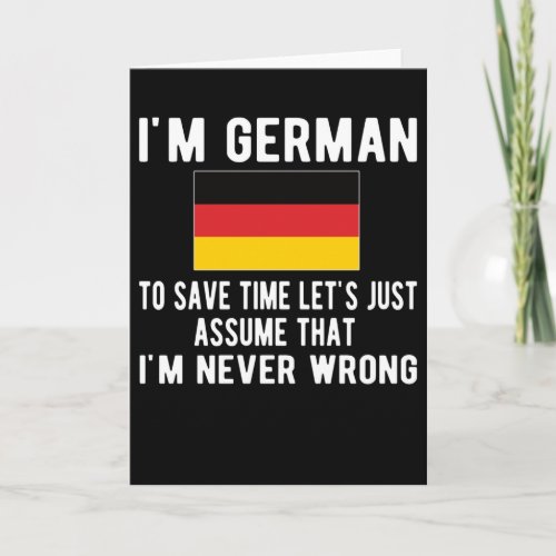 Proud German Heritage Germany Roots German Flag Card
